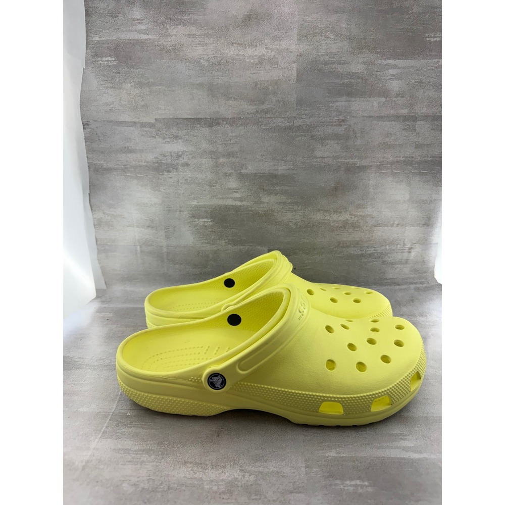 Crocs Classic Clog Men Size 13 Yellow Slip On Water Friendly Comfort Sandals - Picture 9 of 11